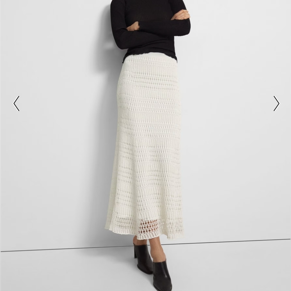 Theory Pull-On Maxi Skirt in Cotton Crochet